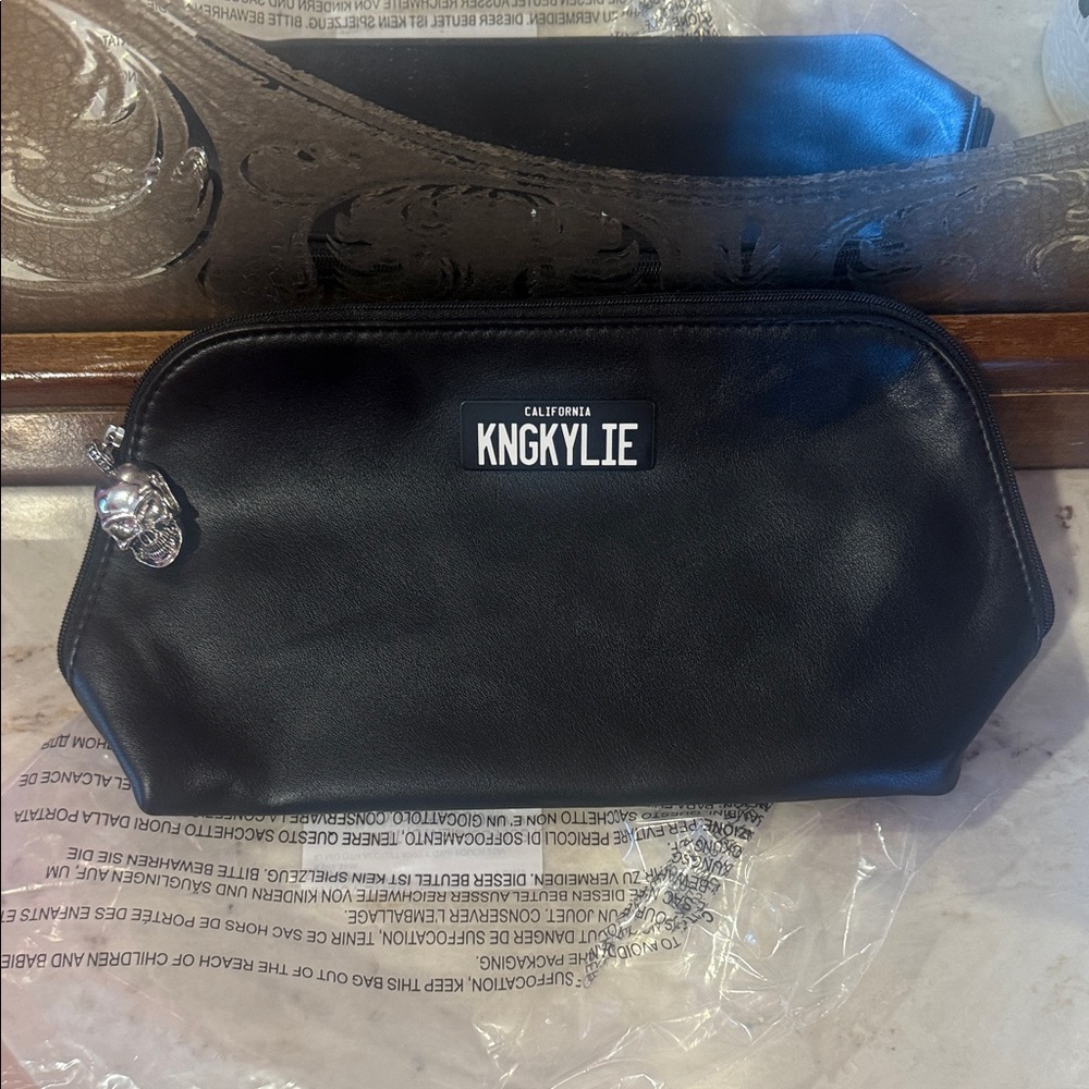 Kylie Cosmetics Skull Patterned Black Bag